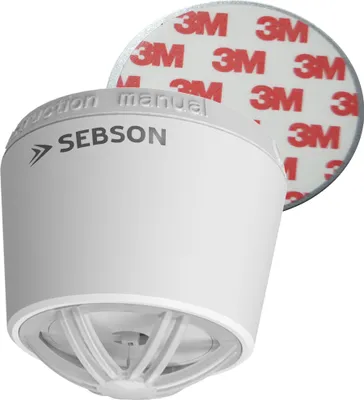A white heat detector with a magnetic mounting pad featuring the 3M logo.