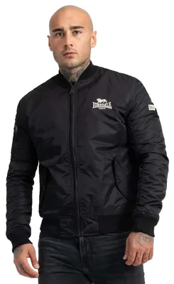 Productafbeelding van Lonsdale London Bomberjack voor heren, model Tern Hill, zwart, streetwear, 100% polyester, maat XL