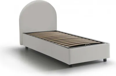 Produktbild von Einzelbett Ddurs, Containerbett mit Kunstlederbezug, 100%  Italy, Seitliche–ffnung, passend für Matratze 80x190 cm, Weiß