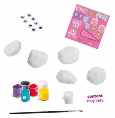 Produktbild von SES Creative 14843 – Steine Dekorieren Set für Kinder, Inklusive Wackelaugen und Farben, Zeichenschablonen-Set für Kinder, 5 Jahr(e), Gemischte Farben, 1 Stück(e)