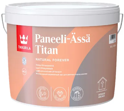 Obrázok produktu pre PANEELI ÄSSÄ TITAN - Vodou riediteľný lak do interiéru (jemná biela polomatná, 3 L)