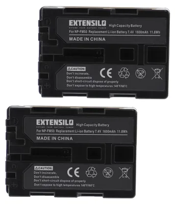 Produktbild von EXTENSILO 2x Akku kompatibel mit Sony DCR-DVD101E, DCR-DVD100, DCR-DVD200E, DCR-DVD101, DCR-DVD200, DCR-DVD100E Kamera (1600 mAh, 7,4 V, Li-Ion)