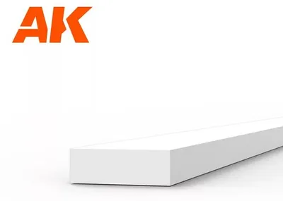 Obrázek produktu pro AK Interactive S.L. AK-6521 Styrenové proužky 1,00 x 3,00 x 350 mm (10 kusů)