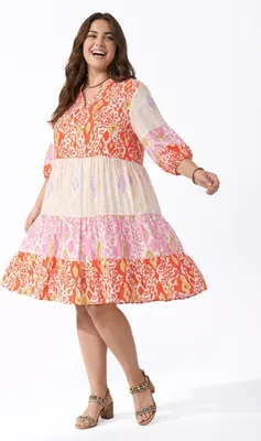 Produktbild von joella damen kleid plus size - mehrfarbig, XXXL