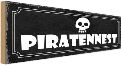 Produktbild von vianmo Holzschild 10x27 cm Piratennest Dekoration