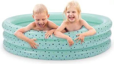 Zdjęcie produktu dla Basenik dla dzieci z PVC – średnica 1,30 m – zielony w kropki