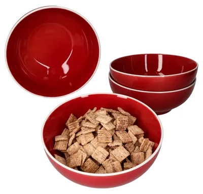 Obrázek produktu pro sada 4 misek Linus Red Bowl 700ml Cereal Salad Dessert Bowl Scandinavian