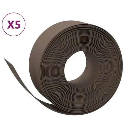 Produktbild von Rasenkanten 5 Stk. Braun 10 m 20 cm Polyethylen