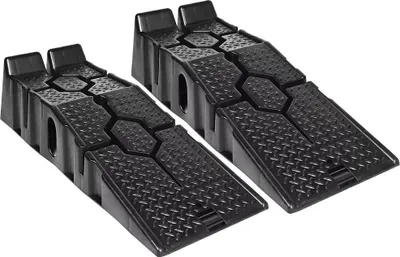 Immagine prodotto di Rampette per auto, 2 pezzi - Livellatori per camper/auto - Livellatori a 3 gradini - Antiscivolo - Capacità di carico 3T - 90x33x22 cm - Neri