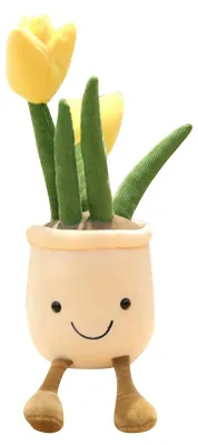 Produktbild von Tulpen-Plüschtier, gute Widerstandsfähigkeit, geruchlos, niedlich, weich, flauschig, Pflanzenornament für Zuhause, Büro, Auto, Dekoration, Geschenke,