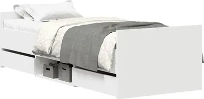 Obrázek produktu pro vidaXL Rám postele s čelem a podnožkou bílý 90x190 cm