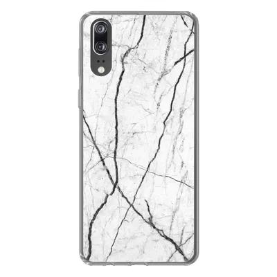 Produktbild von MuchoWow® Handyhülle Schutzhülle Hülle für Huawei P20 Marmor - Schwarz - Weiß Silikon Softcase Handy Hülle - Hardcover