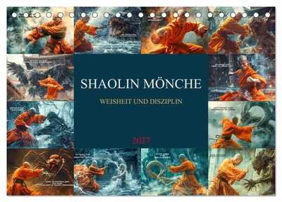 Produktbild von Shaolin Mönche - Weisheit und Disziplin (Tischkalender 2027 DIN A5 quer), CALVENDO Monatskalender