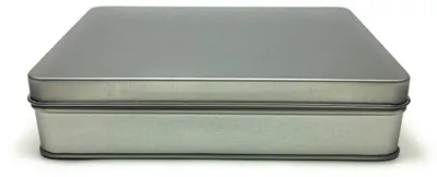 Productafbeelding van Eckige voorraaddoos van metaal met scharnierdeksel 15,6 x 12 x 3,5 cm