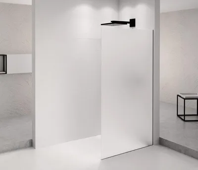 Produktbild von Polysan ARCHITEX BLACK MATT Duschabtrennung 1062 mm, Milchglas