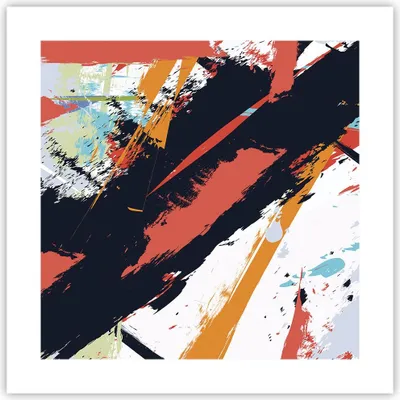 Produktbild von Poster - Poster ohne Rahmen - Abstraktion Graffiti Modern - 40x40 cm - Wand Bild - Wanddeko - Wandbilder - Kunstposter - Wandposter - Bilder - Kunstdruck - Wanddekoration - Wandbild - P2XAC40x40-4257