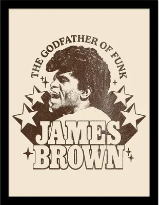 Produktbild von James Brown - Gerahmtes Poster "Godfather" PM11281 (40 cm x 30 cm) (Beige/Schwarz)