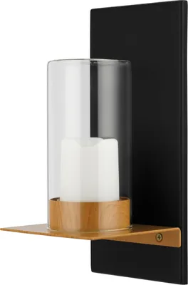 Produktbild von LED Batterie Wandleuchte Kerze mit Batterie IP44 schwarz, (KE08)