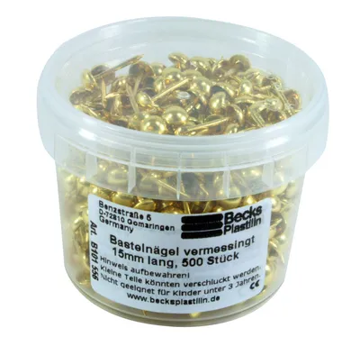 Zdjęcie produktu dla Gwoździe rzemieślnicze 15 mm niklowane, 500 sztuk