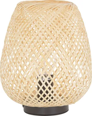 Zdjęcie produktu dla BELIANI Lampa stołowa jasnobrązowy bambusowe 30 cm Dodatek do wnętrz w stylu boho