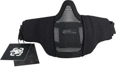 Produktbild von Unyqoos® Faltbare Halbgesichts‑Maske für Airsoft & Paintball, weich gepolstertes Nylon mit Stahl‑Mesh, 2 verstellbare elastische Kopfriemen, Einheitsgröße (L/S), ANSI Z80.3, mind. 800 fps