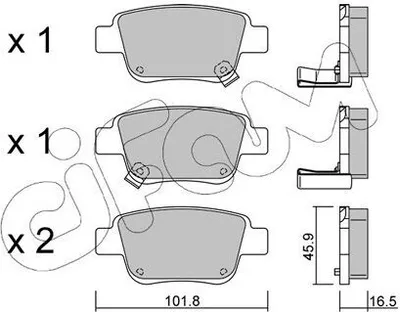 Produktbild von CIFAM Bremsbeläge Satz Hinten Bremsklötze für TOYOTA AVENSIS Kombi (T25) 822-451-0