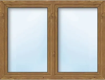 Obrázok produktu pre Plastové okno dvojkrídlové so štulpom ARON Basic biele/zlatý dub 1350 x 1350 mm