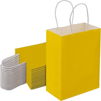 Imagen del producto de Bolsas de papel de colores, 25 unidades, 15x8x21 cm, ideales para fiestas de cumpleaños infantiles