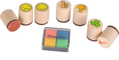 Obrázok produktu pre Goki Stamp cloverleaf, Smile ... (7 stamps), Súprava detských pečiatok, 3 rok / roky, 8 kusov