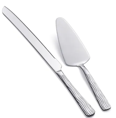Tortenbesteck-Set 2-teilig, Edelstahl, silber, 33 cm und 23,6 cm