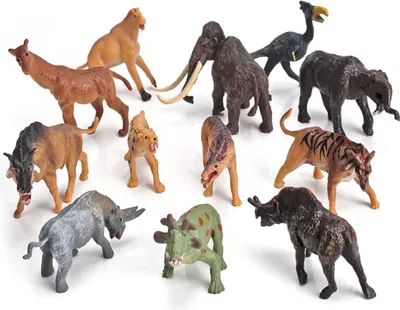 Image de Lot de 12 figurines d'animaux de la jungle - Ensemble de jouets pour enfants : animaux sauvages de la forêt