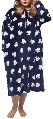 Productafbeelding van Disney dames fleece hoodie met capuchon, oversized, met Minnie Mouse print, blauw, één stuk