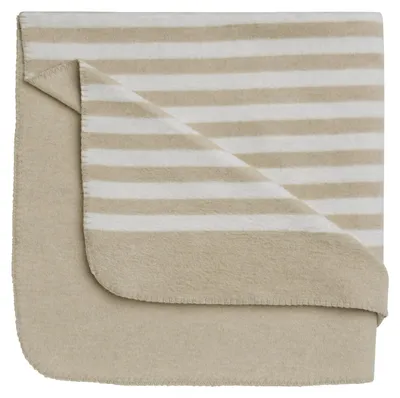Produktbild von biberna 0837476 Melange Wohndecke 1x 150x200 cm STREIFEN color: kitt, size: 1x 150x200 cm