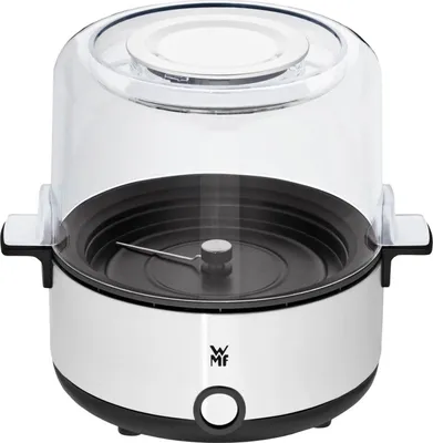 Produktbild von WMF Küchenminis Popcornmaschine für zuhause, Popcorn Maker, beschichtete Heizplatte, Deckel als Servierschale, Butterschmelzöffung, Popcornmaschine mit Zucker und Salz, platzsparend, edelstahl matt