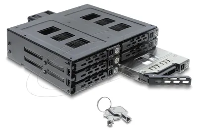 Immagine prodotto di Delock: telaio rimovibile da 5,25" per 6 HDD/SSD SATA o SAS da 2,5" con serratura