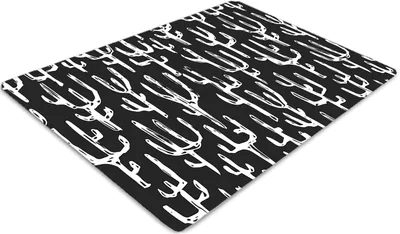 Produktbild von Stuhlunterlage Bürostuhlunterlage 120 cm x 90 cm Bodenmatte Bürostuhlunterlage - Weiß gezeichnete Kakteen