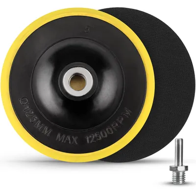 Immagine prodotto di 2 dischi abrasivi a velcro da 125 mm con adattatore per trapano M14, accessori per la lucidatura