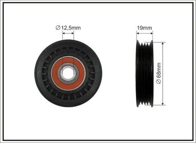 Produktbild von CAFFARO 159-80 Umlenkrolle Keilrippenriemen 68mm für TOYOTA STARLET (EP91) für LEXUS IS I (JCE1, GXE1)