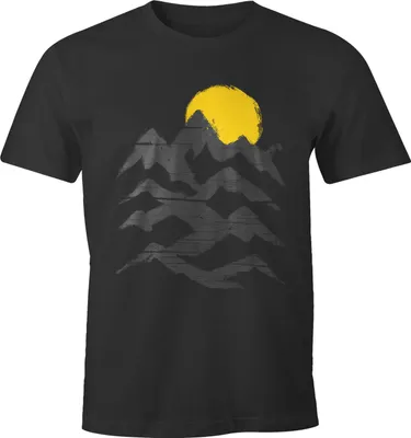 Produktbild von Wandern Herren T-Shirt Berge Sonnenaufgang Moonworks® anthrazit L