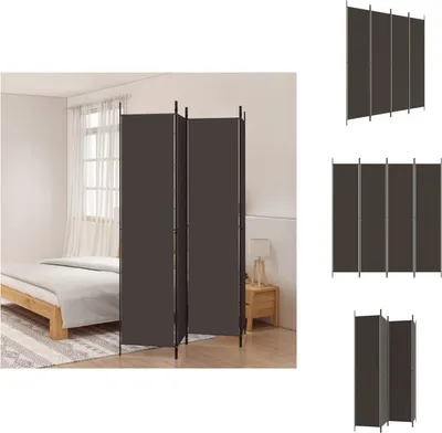 Obrázek produktu pro vidaXL 4-dílný paraván hnědý 200x220 cm látka - rozdělovač místností