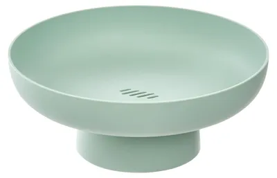 Productafbeelding van 5Five Obstschale Nordic - fruitschaal - op voet - mintgroen - kunststof - D26 x H11 cm - taartschotel