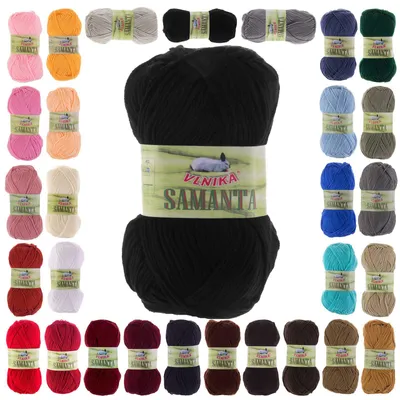 10 x 50g Strickgarn Samanta Uni Häkelgarn Strickwolle schwarz