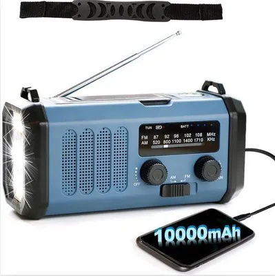 Zdjęcie produktu dla Radio awaryjne z akumulatorem 10000 mAh, wodoodporne, z alarmem SOS
