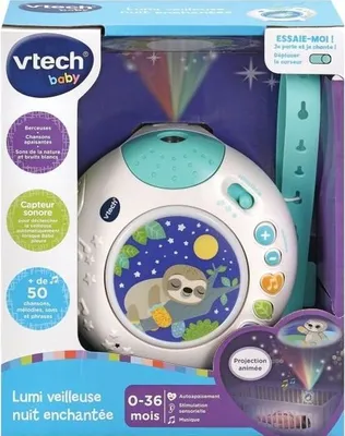 Zdjęcie produktu dla Lampka Nocna dla Dzieci VTECH BABY Lumi Veilleuse Nuit Enchantée, Projektor Obrazów, Delikatna Muzyka, Od 3 Miesięcy, Biała