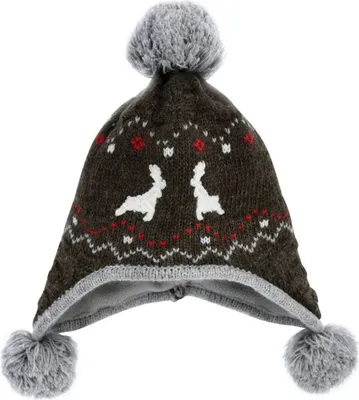 Produktbild von BONDI Jungen Baby Strickmütze "Gipfelkraxler" mit Bommeln 91334 - Braun Größe/Kopfumfang: 43
