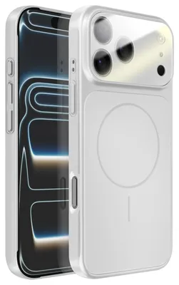 Obrázek produktu pro Avizar, pevné pouzdro MagSafe s ochranným sklem na fotoaparát pro iPhone 17 Pro Max, stříbrné