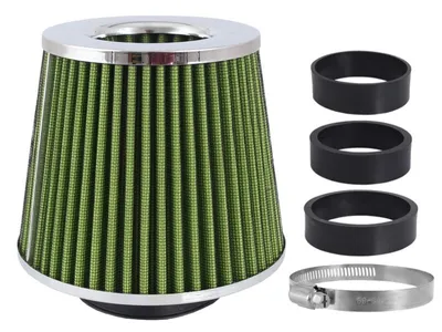 Obrázok produktu pre Konický vzduchový filter 155x130x120mm, limetkový/chrom, Adaptér: 60, 63, 70 mm