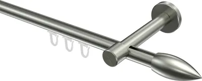 Produktbild von Interdeco Innenlaufstange / Gardinenstange mit Innenlauf Edelstahl-Optik, Typ Sinux Poveda (Flamme), 16 mm Ø 1-läufig, 320 cm