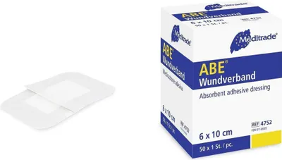 Produktbild von ABE Wundverband - einfach steril - 300 Pflaster - weiß - 6 x 10 cm