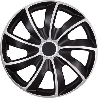 Zdjęcie produktu dla Listwy ozdobne kół NRM QUAD BICOLOR, srebrno-czarne, 17 cali. (4 x uniwersalne obręcze kół/obręcze kół)